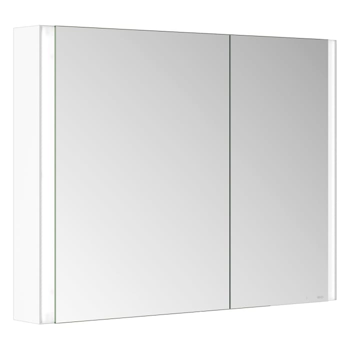Keuco Royal Metis LED Aufputz-Spiegelschrank 100 x 71 cm, mit 2 Türen asymmetrisch