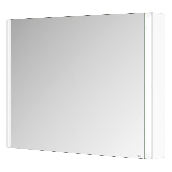 Keuco Royal Metis LED Aufputz-Spiegelschrank 100 x 71 cm, 2 Türen mit Spiegelheizung, schweizer Ausführung