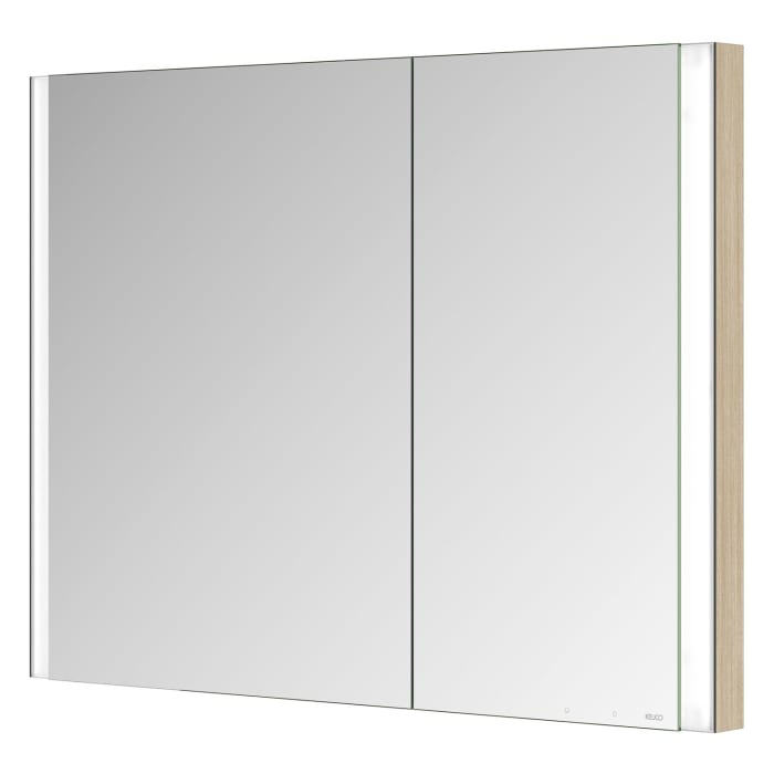 Keuco Royal Metis LED Unterputz-Spiegelschrank 100 x 71 cm, 2 Türen mit Spiegelheizung, asymmetrisch, schweizer Ausführung