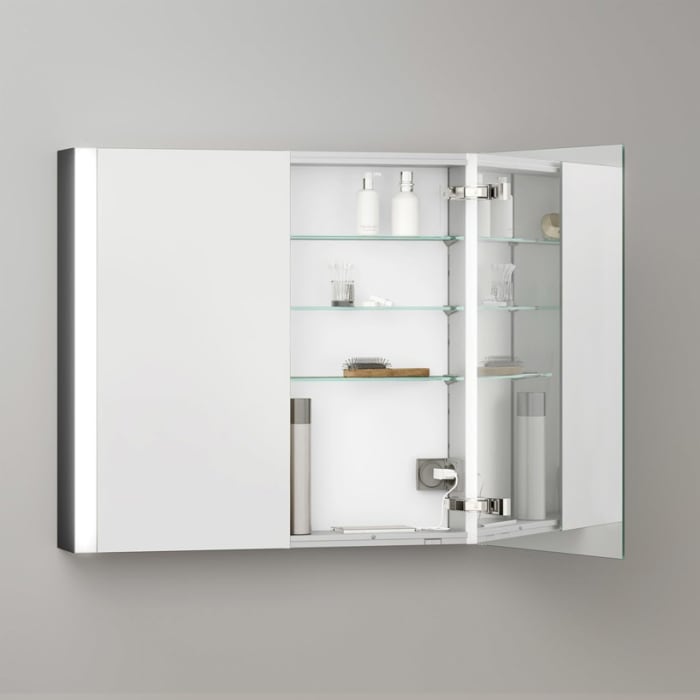 Keuco Royal Metis LED Aufputz-Spiegelschrank 80 x 71 cm mit 2 Türen