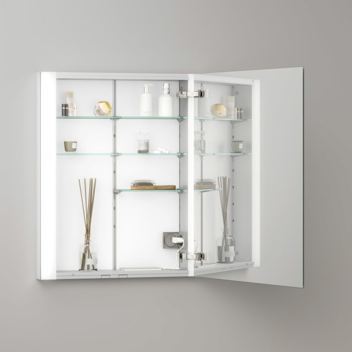 Keuco Royal Metis LED Unterputz-Spiegelschrank 60 x 71 cm mit Spiegelheizung, Türanschlag rechts