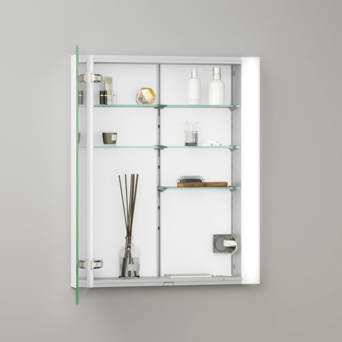 Keuco Royal Metis LED Unterputz-Spiegelschrank 60 x 71 cm Türanschlag links