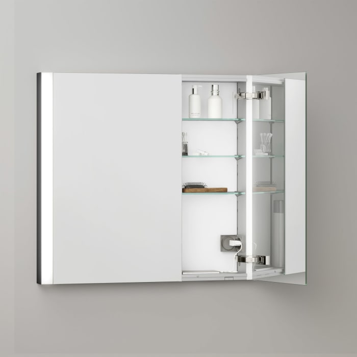 Keuco Royal Metis LED Unterputz-Spiegelschrank 80 x 71 cm, mit 2 Türen asymmetrisch