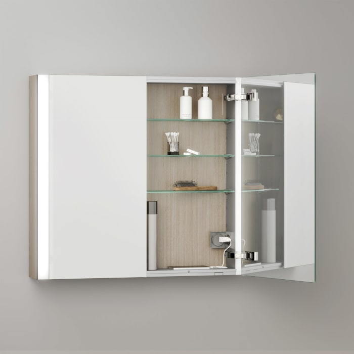 Keuco Royal Metis LED Aufputz-Spiegelschrank 80 x 71 cm mit 2 Türen, französiche Ausführung