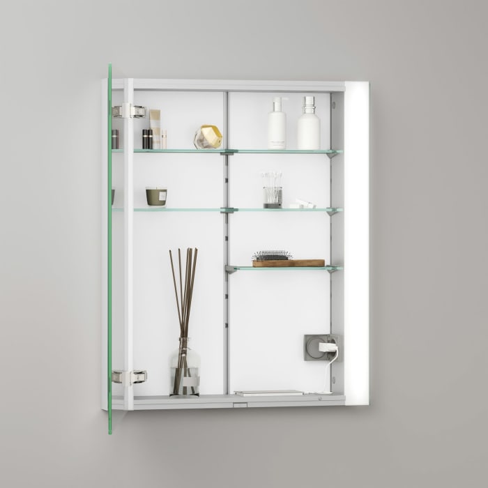 Keuco Royal Metis LED Unterputz-Spiegelschrank 60 x 71 cm Türanschlag links, französiche Ausführung