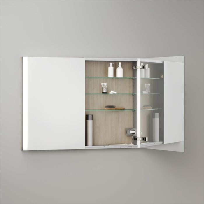 Keuco Royal Metis LED Unterputz-Spiegelschrank 100 x 71 cm, 2 Türen mit Spiegelheizung, französiche Ausführung