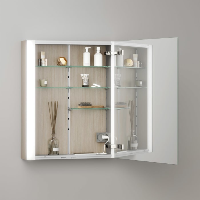 Keuco Royal Metis LED Aufputz-Spiegelschrank 60 x 71 cm Türanschlag rechts, schweizer Ausführung