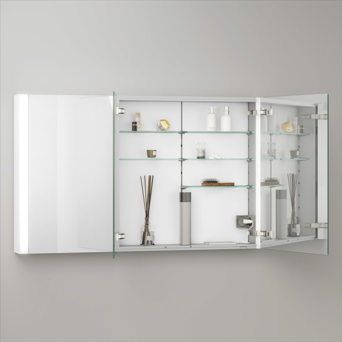 Keuco Royal Metis LED Aufputz-Spiegelschrank 120 x 71 cm mit 3 Türen, schweizer Ausführung