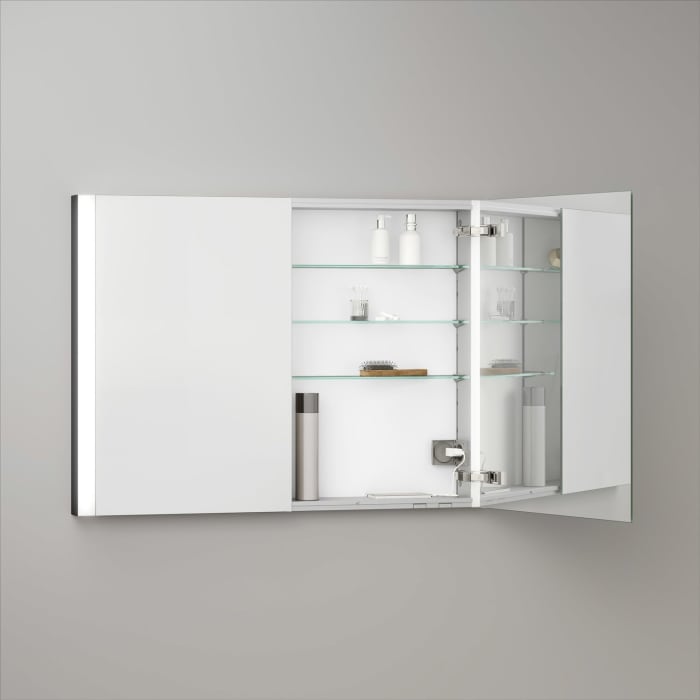 Keuco Royal Metis LED Unterputz-Spiegelschrank 100 x 71 cm, 2 Türen mit Spiegelheizung, schweizer Ausführung