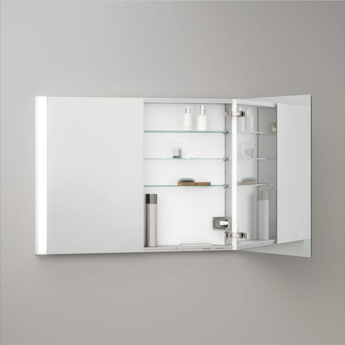 Keuco Royal Metis LED Unterputz-Spiegelschrank 100 x 71 cm, 2 Türen mit Spiegelheizung, schweizer Ausführung