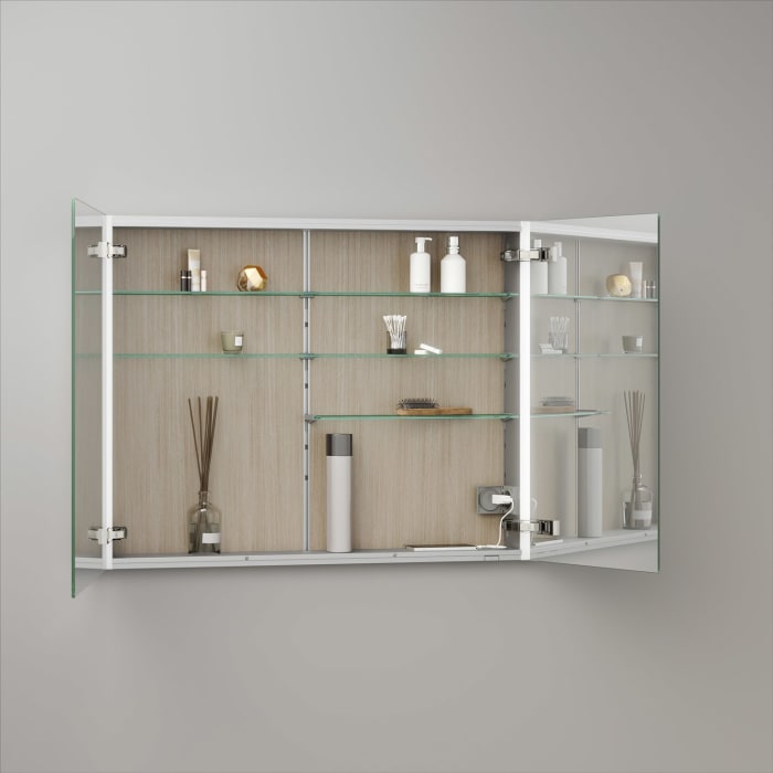 Keuco Royal Metis LED Unterputz-Spiegelschrank 100 x 71 cm, mit 2 Türen asymmetrisch