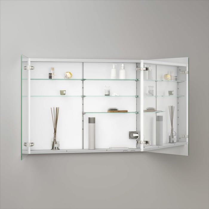 Keuco Royal Metis LED Unterputz-Spiegelschrank 100 x 71 cm, 2 Türen mit Spiegelheizung