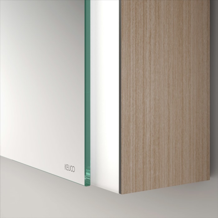 Keuco Royal Metis LED Aufputz-Spiegelschrank 60 x 71 cm mit Spiegelheizung, Türanschlag links, französiche Ausführung