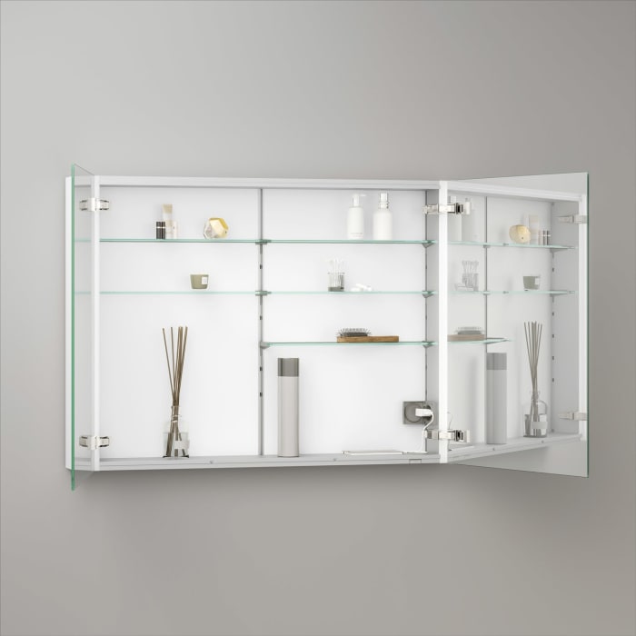 Keuco Royal Metis LED Aufputz-Spiegelschrank 100 x 71 cm mit 2 Türen, französiche Ausführung