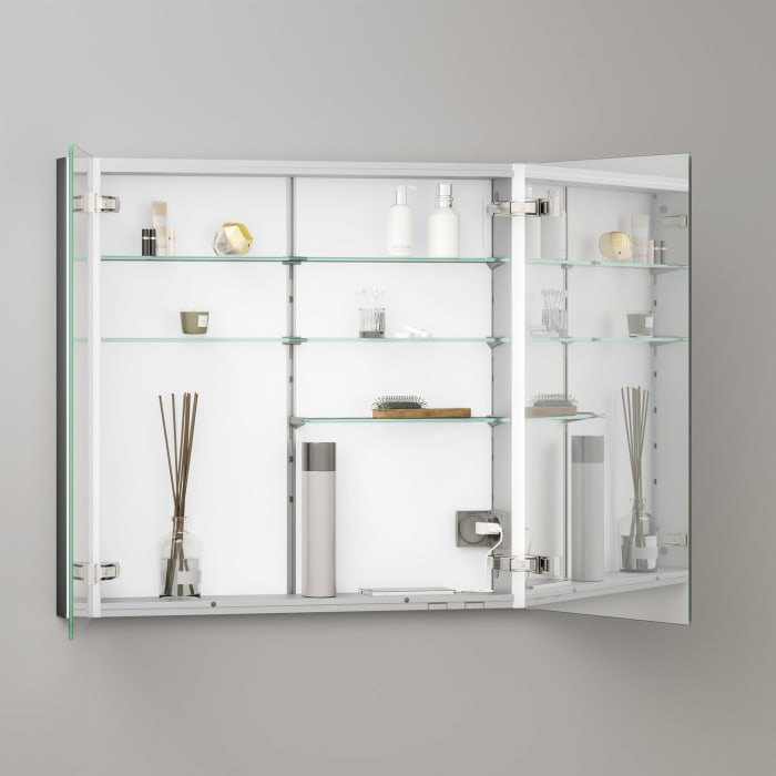 Keuco Royal Metis LED Unterputz-Spiegelschrank 80 x 71 cm, 2 Türen mit Spiegelheizung, schweizer Ausführung