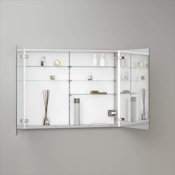 Keuco Royal Metis LED Unterputz-Spiegelschrank 100 x 71 cm, mit 2 Türen asymmetrisch, schweizer Ausführung