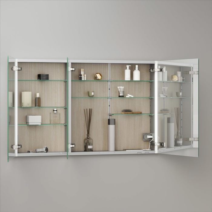 Keuco Royal Metis LED Unterputz-Spiegelschrank 120 x 71 cm, 3 Türen mit Spiegelheizung, schweizer Ausführung