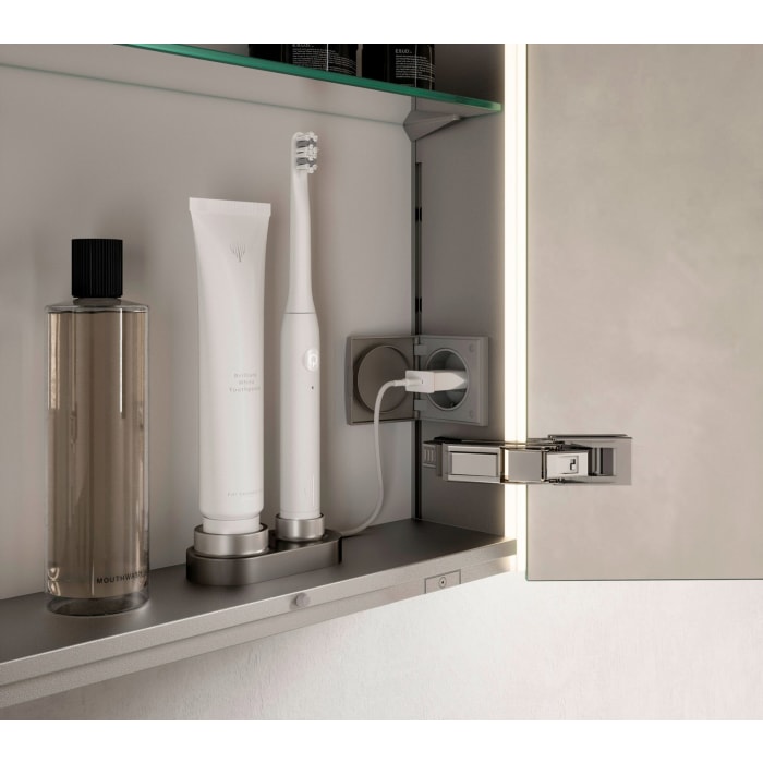 Keuco Royal Metis LED Unterputz-Spiegelschrank 80 x 71 cm mit 2 Türen asymmetrisch, schweizer Ausführung