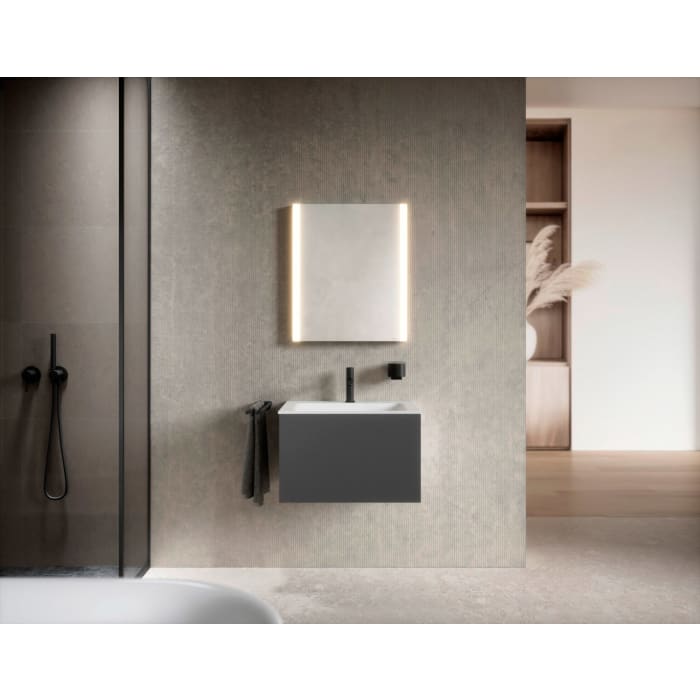 Keuco Royal Metis LED Unterputz-Spiegelschrank 60 x 71 cm mit Spiegelheizung, Türanschlag links