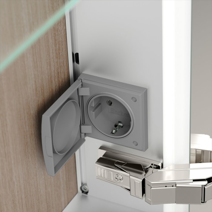 Keuco Royal Metis LED Aufputz-Spiegelschrank 80 x 71 cm, 2 Türen mit Spiegelheizung