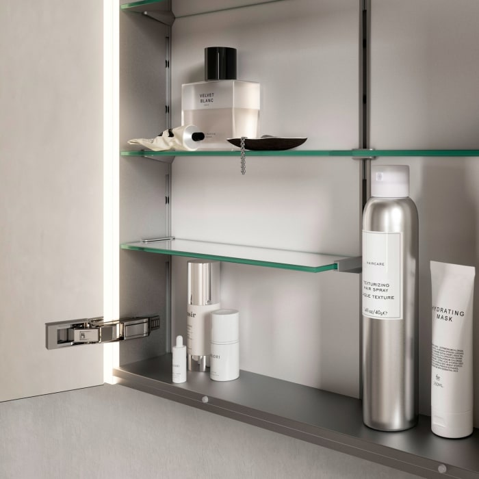 Keuco Royal Metis LED Unterputz-Spiegelschrank 80 x 71 cm, mit 2 Türen asymmetrisch