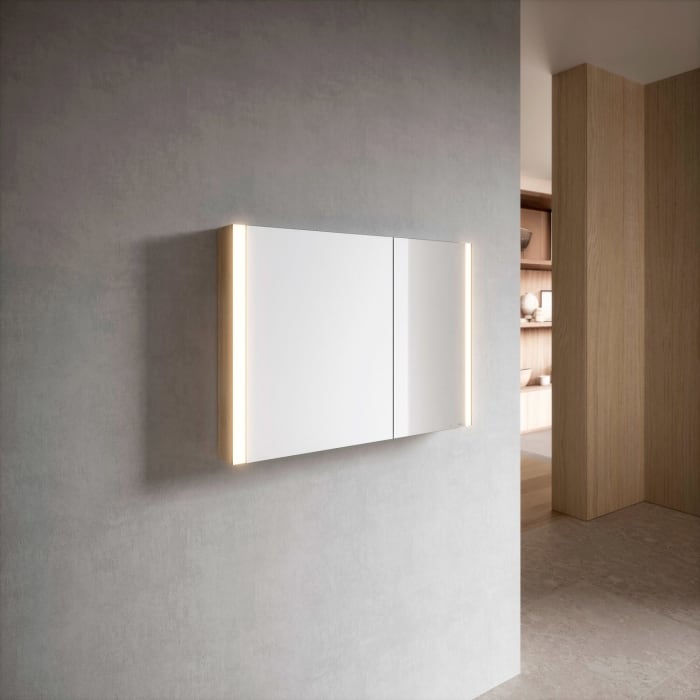 Keuco Royal Metis LED Aufputz-Spiegelschrank 80 x 71 cm mit 2 Türen, französiche Ausführung