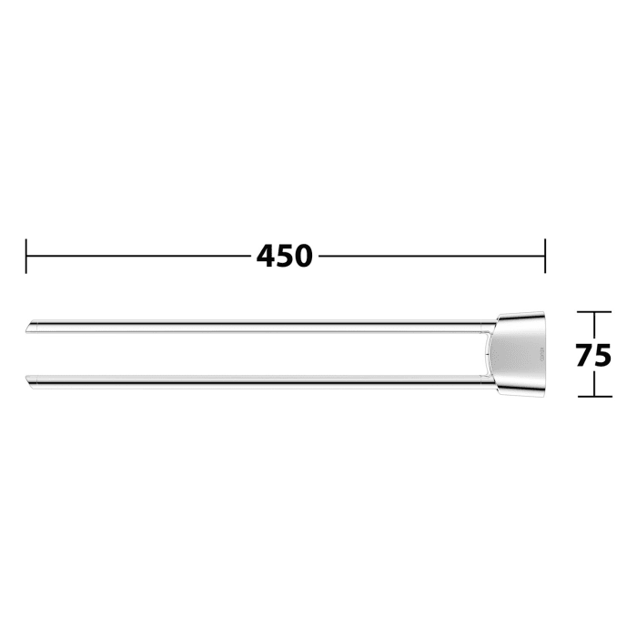 Keuco VIA23 Handtuchhalter 2-armig, schwenkbar 45 cm