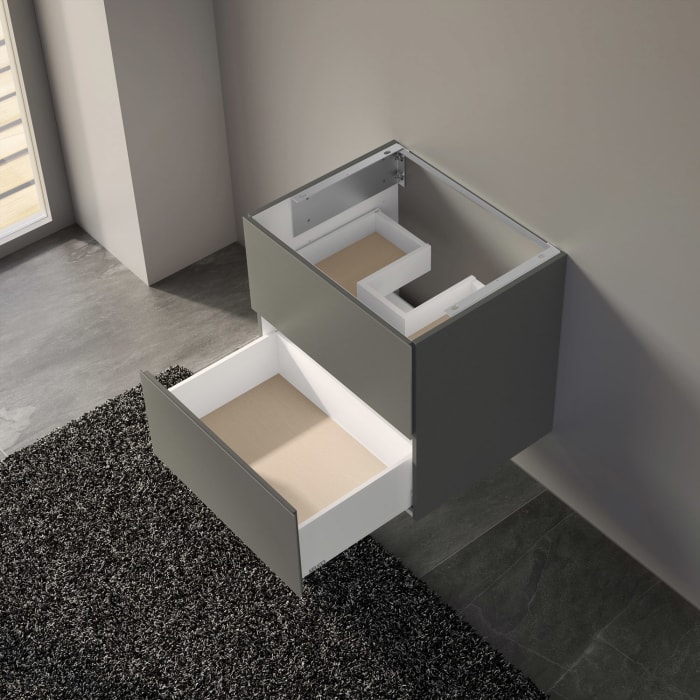 Keuco X-Line Waschtischunterbau mit 2 Auszügen, 65 x 60,5 cm