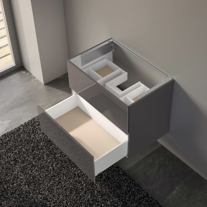 Keuco X-Line Waschtischunterbau mit 2 Auszügen, 80 x 60,5 cm