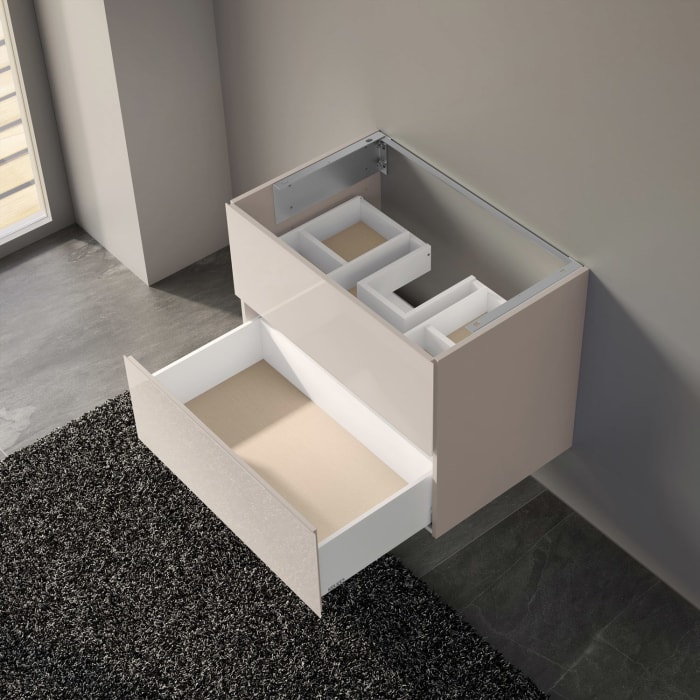 Keuco X-Line Waschtischunterbau mit 2 Auszügen, 80 x 60,5 cm