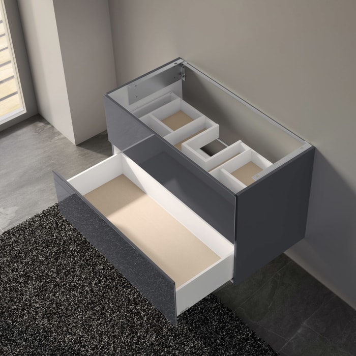 Keuco X-Line Waschtischunterbau mit 2 Auszügen, 100 x 60,5 cm