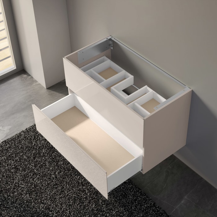 Keuco X-Line Waschtischunterbau mit 2 Auszügen, 100 x 60,5 cm