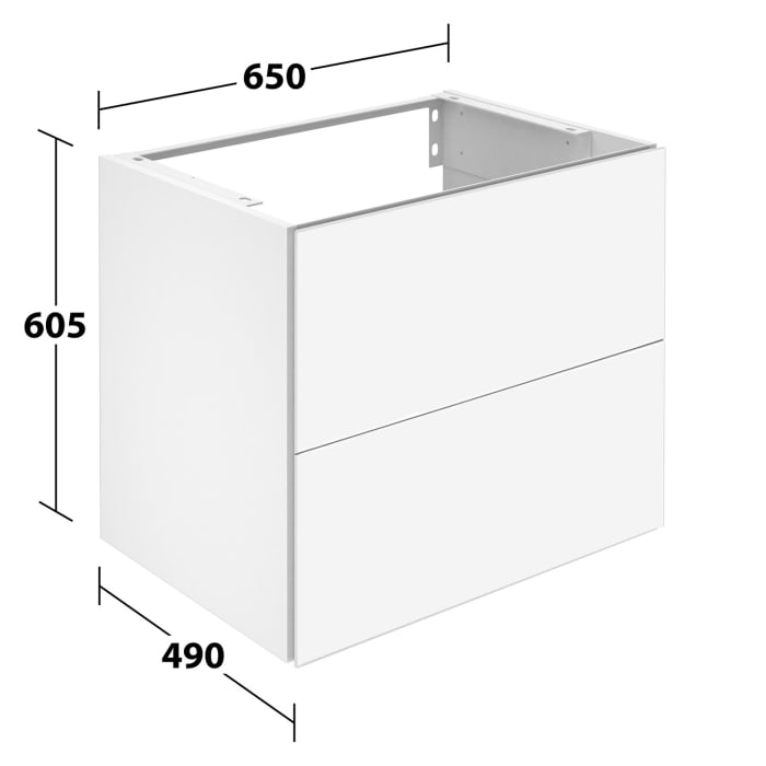 Keuco X-Line Waschtischunterbau mit 2 Auszügen, 65 x 60,5 cm