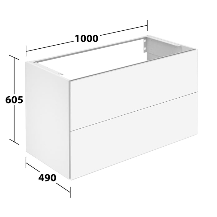 Keuco X-Line Waschtischunterbau mit 2 Auszügen, 100 x 60,5 cm