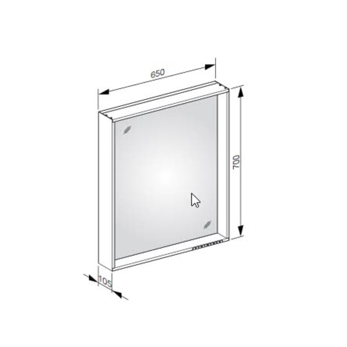 Keuco X-Line Badspiegel 65 x 70 cm, mit einstellbarer Lichtfarbe