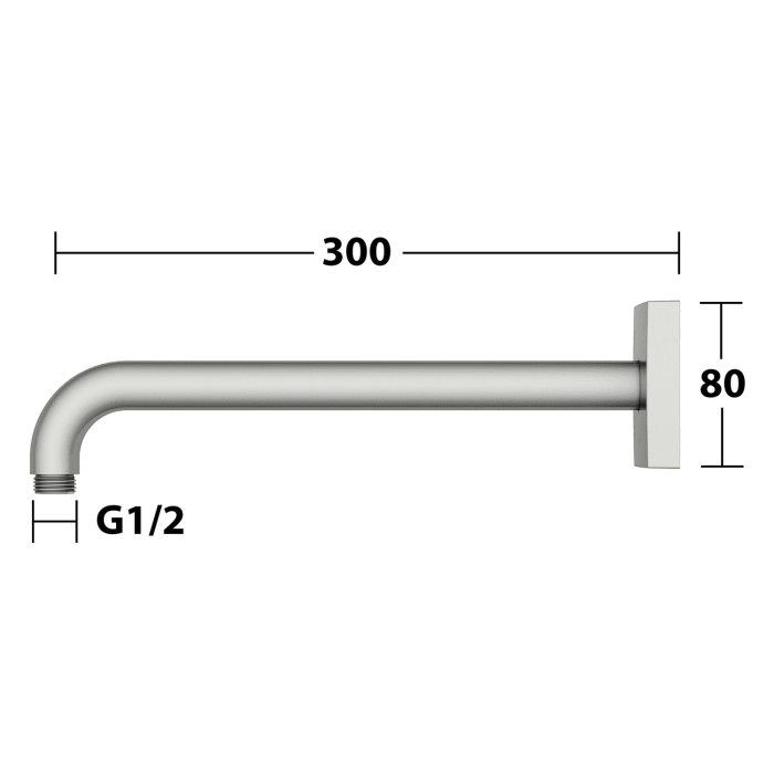 Keuco Brausearm für Wandanschluss, Ausladung 30 cm, eckig