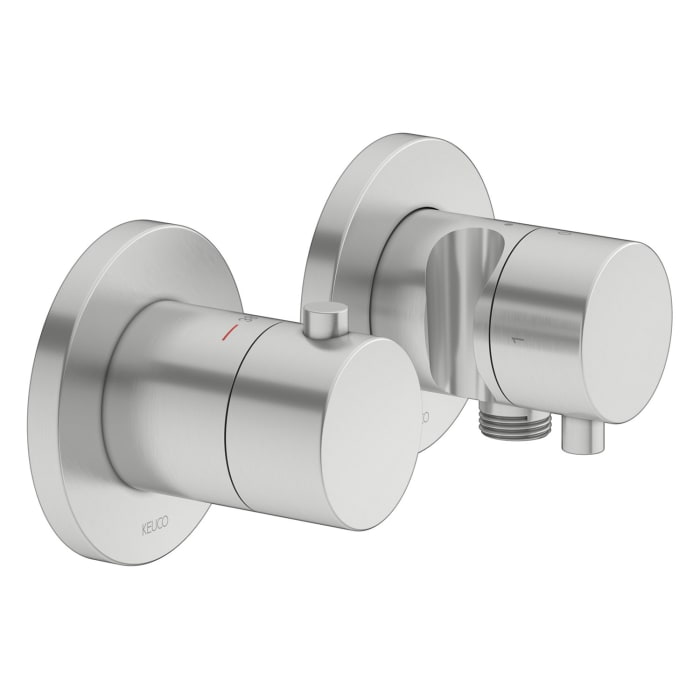 Keuco Plan Blue Thermostatarmatur Set für UP Montage, 2-Wege mit Schlauchanschluss u. Brausehalter