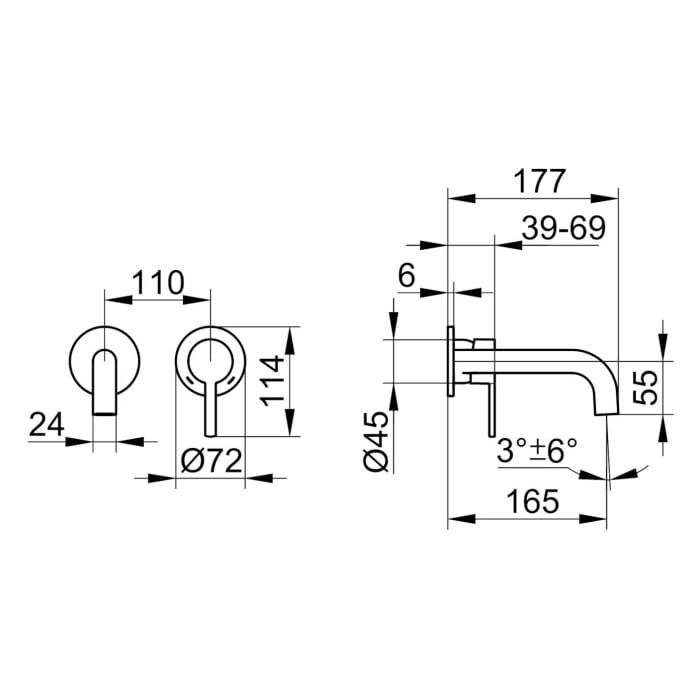 Keuco Plan blue Einhebel-Waschtischmischer Unterputz, Ausladung 16,5 cm