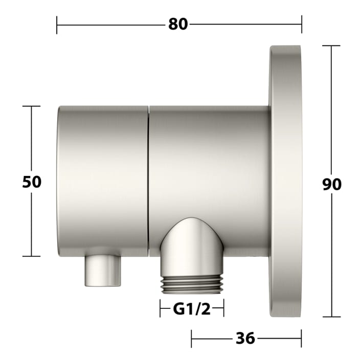 Keuco IXMO Ab- und Umstellventil für 2 Verbraucher, Unterputz, mit Schlauchanschluss und Brausehalter, Rosette rund