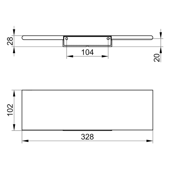 Keuco HERA Duschablage 32,8 cm, zum Kleben/Schrauben