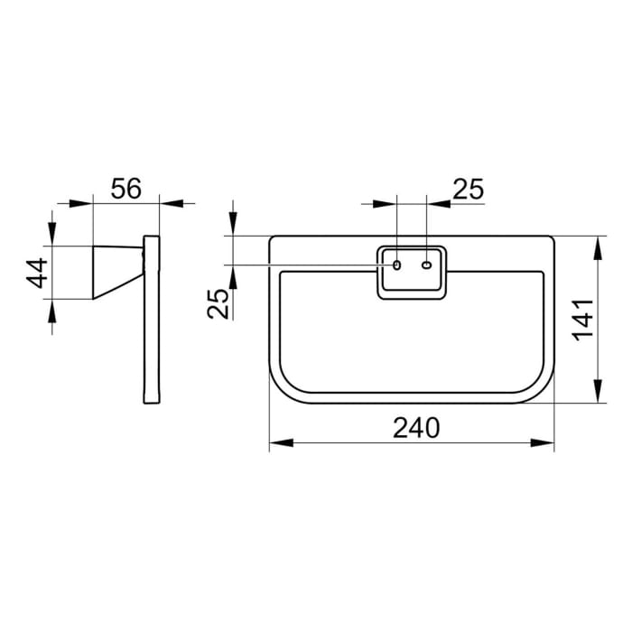 Keuco HERA Handtuchring 24 cm, schwenkbar