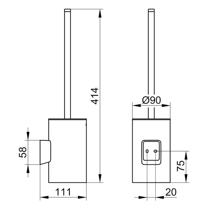 Keuco HERA Toilettenbürstengarnitur mit Gehäuse aus Echtkristallglas