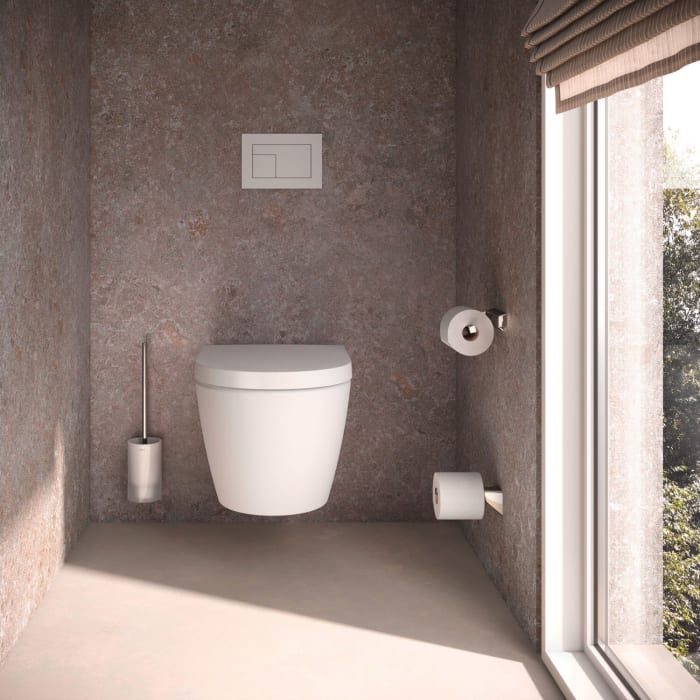 Keuco HERA Toilettenbürstengarnitur mit Gehäuse aus Echtkristallglas