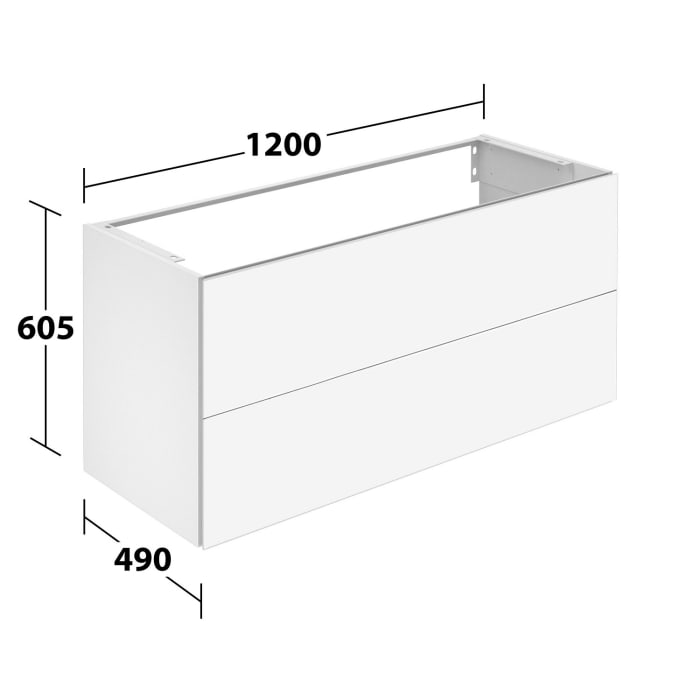 Keuco Apollo Keramik-Doppelwaschtisch mit Waschtischunterschrank 120 cm, 2 Auszüge
