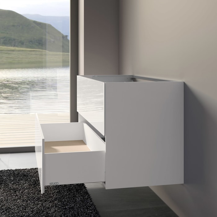 Keuco Apollo Keramik-Doppelwaschtisch mit Waschtischunterschrank 120 cm, 2 Auszüge