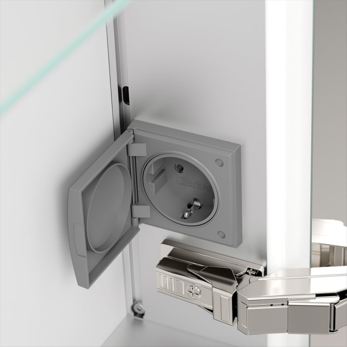 Keuco Apollo Keramik-Doppelwaschtisch mit Waschtischunterschrank und LED-Spiegelschrank 120 cm, 2 Auszüge