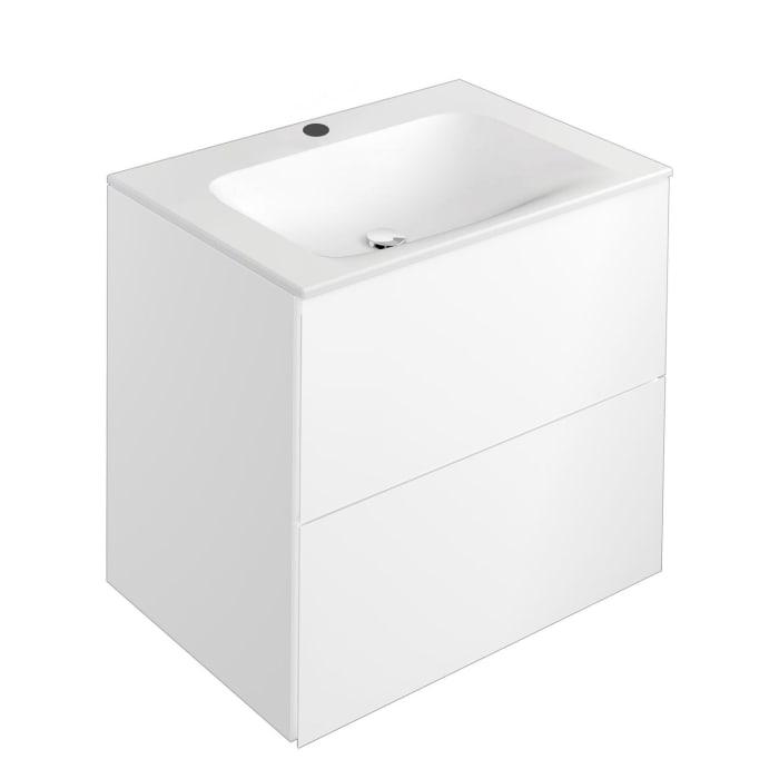 Keuco Apollo Keramik-Waschtisch mit Waschtischunterschrank 65 cm, 2 Auszüge