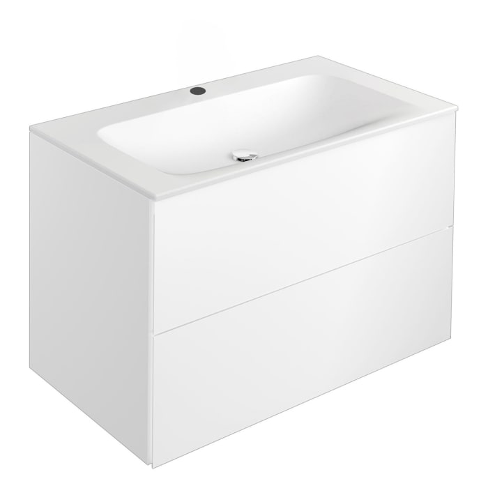 Keuco Apollo Keramik-Waschtisch mit Waschtischunterschrank 100 cm, 2 Auszüge