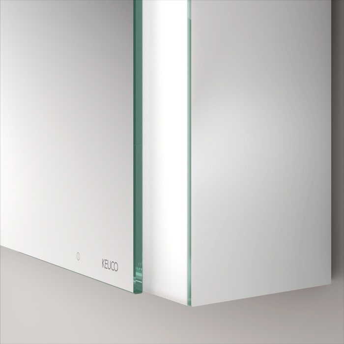 Keuco Apollo Keramik-Waschtisch mit Waschtischunterschrank und LED-Spiegelschrank 100 cm, 2 Auszüge