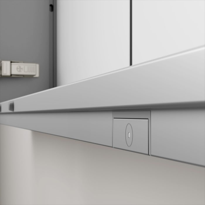 Keuco Apollo Keramik-Waschtisch mit Waschtischunterschrank und LED-Spiegelschrank 100 cm, 2 Auszüge